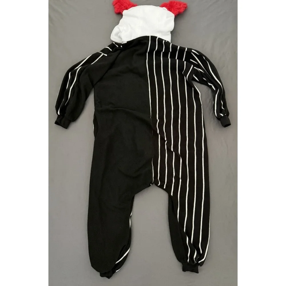 Clown Costume Cosplay Halloween Bodysuit Adult Size Small Black Red White